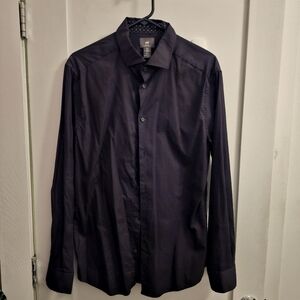 H&M Black Men's Slim Fit Button Down Shirt Size L